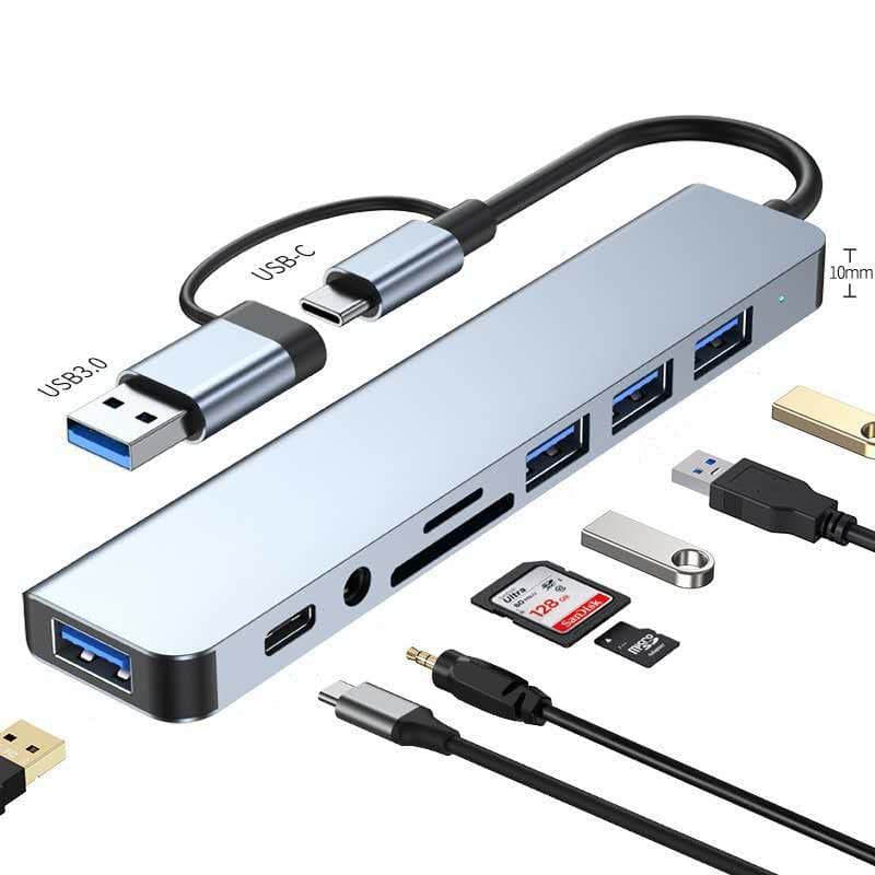 USB Type-C Hub 8-in-1 Docking Station for Laptops, Tablets, and Smartphones